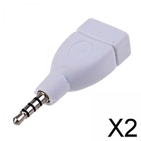 2x3.5mm Male AUX Audio Plug Jack to USB 2.0 Female Adapter Cable Accessories