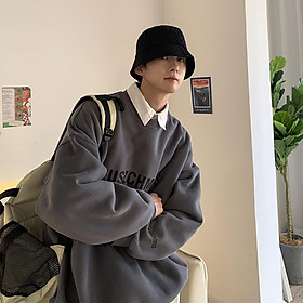Áo sweater dáng rộng in chữ thời trang thu đông ulzzang cho nam nữ