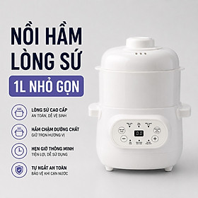Nồi nấu cháo chưng yến 1 Lít Mishio MK383 - Hàng chính hãng