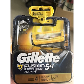 4 lưỡi dao cạo râu Gillette Fusion Proshield 5+1 Nhật bản nội địa