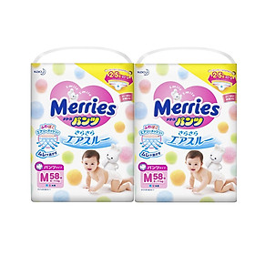 Combo 2 bịch Bỉm Tã quần Merries cực đại M58