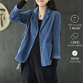 Áo khoác Blazer Nhung Tăm 2 lớp phong cách Hàn Quốc Haint Boutique Bz05