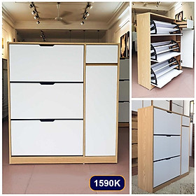 Tủ Giầy Thông Minh Gỗ Công Nghiệp, Kệ Để Giầy Dép Gỗ Kích Thước 100x120x30 Cm