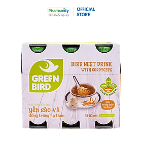 Nước uống bổ dưỡng yến sào và đông trùng hạ thảo Greenbird Lốc 6 chai