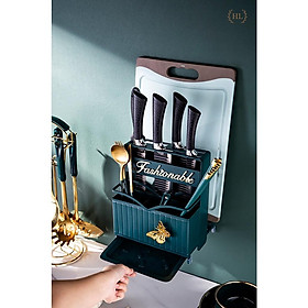 Mua Gài dao thớt xanh ngọc bích chất liệu sơn tĩnh điện đa năng để bàn - gắn tường phong cách hoàng kim Decor 2022