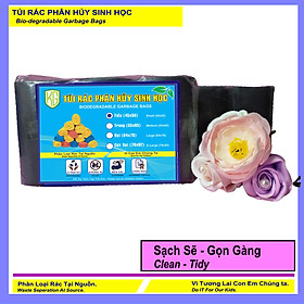Mua Set 10 Kí Bao Rác Tự Hủy Sinh Học - Phân Hủy Sinh Học - Dạng Cuộn - 4 Size - MÀU ĐEN / Set 10 Kilograms Of Bio-degradable Trash Bags - In Rolls - 4 Sizes - COLOR BLACK