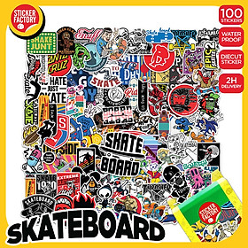 Skate Board - Set 100 sticker decal hình dán nón bảo hiểm, laptop, xe máy, ô tô - STICKER FACTORY