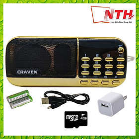 Mua Loa Pháp  Loa Nghe Đài FM  Loa Nghe Nhạc USB  Thẻ Nhớ Craven CR-836S Có Đèn Pin - Hàng Nhập Khẩu