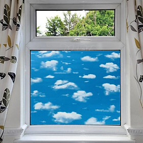 Hình ảnh Decal dán kính mờ có sẵn keo bầu trời xanh  -  decal dán kính phòng khách - phòng ngủ - khách sạn - nhà hàng DK56
