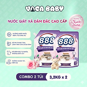 Combo 2 Túi Nước Giặt xả 888 Hương Nước Hoa Cao Cấp 3.2kg/Túi