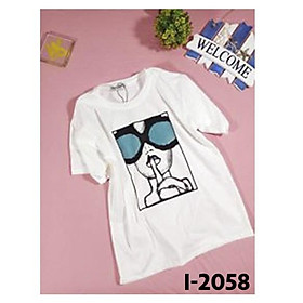 ATN-2058 Áo Thun Nữ Tay Ngắn In Cô Gái Mắt Kính