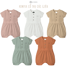 LE COON | Romper Cổ Trụ Cúc Giữa | COOL | 3 tháng-18 tháng