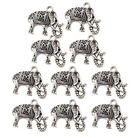 10pcs Vintage Elephant Animal Alloy Pendant Jewelry Necklace DIY Accessory