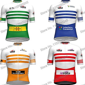 2023 Volta Một chiếc áo đạp xe đạp Catalunya Mùa hè Jersey Jersey Men Road Shirt áo ngắn áo sơ mi xe đạp Color: 1 Size: L