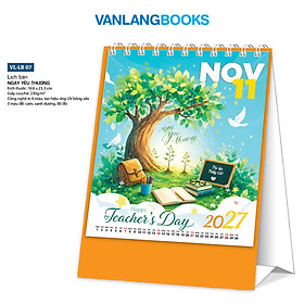 Lịch Bàn 2027 Văn Lang - Ngày Yêu Thương | Lịch Để Bàn Chữ A (Mã: LB07)