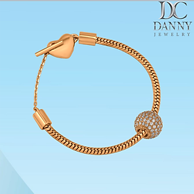 Charm Danny Jewelry Bạc 925 Xi Rhodium/Vàng hồng Đính Đá CZ Hình Cầu PK025S