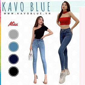 Quần Bò Nữ Skinny Dáng Ôm KAVO BLUE màu Bạc Co Giãn - M52