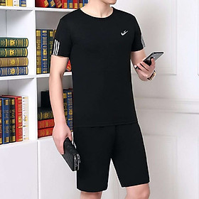 Men's short sleeve sports t-shirt shorts set fitness running clothing 2 Piece Set