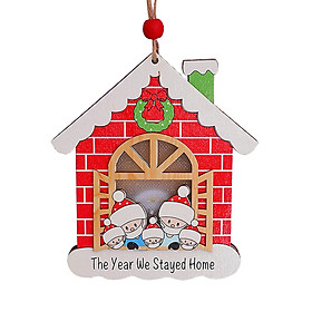 Christmas Tree Decoration Wooden House Glow Ornament Survived Family Christmas Hanging Ornament Home Decor