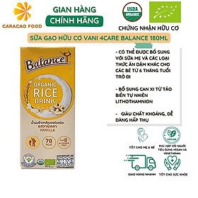 Hình ảnh Sữa gạo hữu cơ vani 4Care Balance 180ml, sữa tốt cho sức khỏe mẹ và bé, sữa cho mẹ bầu