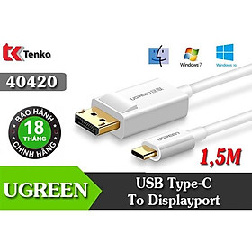 Cáp USB type-C to Displayport 1,5m Ugreen 40420 - Hàng chính hãng