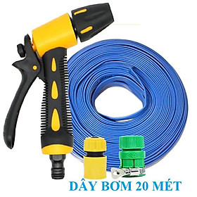 Mua Bộ dây vòi xịt nước rửa xe  tưới cây . tăng áp 3 lần  loại 20m 206236 đầu đồng cút nối vàng+ tặng mở chai