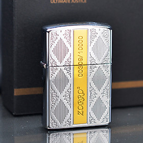 Mua Vỏ Hột Quẹt Bật Lửa Xăng Đá Zorro Z92013 Họa Tiết Hình Thoi In Logo sang trọng - Dùng Xăng Bấc Đá Cao Cấp