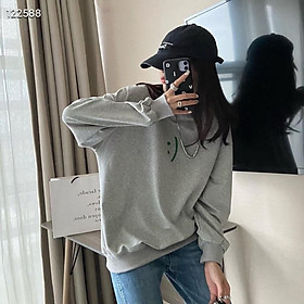 Áo nỉ nữ mặt cười tay dài form rộng ulzzang thu đông, áo sweater phong cách thời trang Elodie Studio