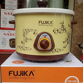 Mua Nồi Kho Cá Thịt 2.5L Nồi Nấu Chậm Nồi Nấu Cháo  Nồi Chưng Yến Nồi Tiềm 2.5L Fujika KC25 Màu Vàng Họa Tiết-Hàng chính hãng