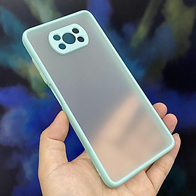 Ốp lưng cho Xiaomi Poco X3 NFC trong nhám viền màu che camera