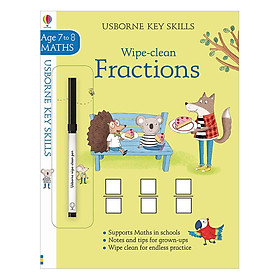 Download sách Sách tẩy xóa tiếng Anh - Usborne Usborne Key Skills Wipe-clean Fractions 7-8