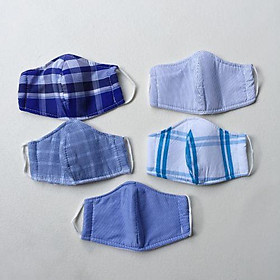 Khẩu trang cotton dày kẻ sọc cho trẻ em - 3 cái - giao màu ngẫu nhiên
