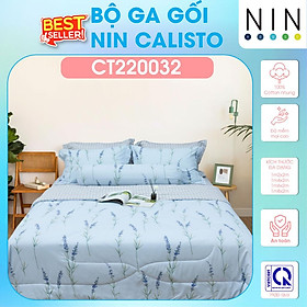 Mua NEW 2024 Bộ 3 4 món drap cotton  áo gối NIN Calisto CT220032 1m2  1m4  1m6  1m8 bọc nệm bo chun  cao cấp