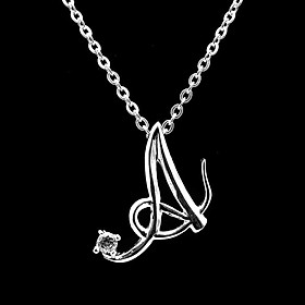 Dây Và Mặt Dây Chuyền Nữ Bạc Hiểu Minh CC001.A - Chữ A  - Bảo Hành Vĩnh Viễn ( Hàng Chính Hãng ) 