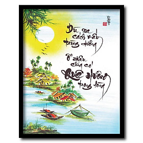 Mua Tranh khung thư pháp Việt treo tường chữ phúc  chữ gia đình  chữ tài lộc  chữ tâm kem khung giá rẻ