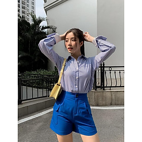 Quần short nữ Méo shop cạp cao dáng ngắn có túi Taci