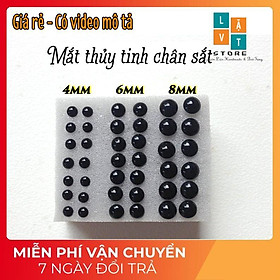 Mua Mắt Thủy Tinh Đen Tuyền có chân thép vững chắc - đồ handmade  thủ công  diys  phụ kiện làm len chọc