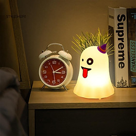 1 Bộ Đèn Ngủ LED Một Nút Hình Ma Đáng Yêu Phong Cách Halloween