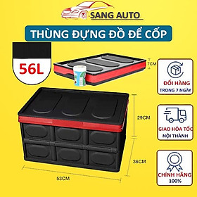 Thùng Đựng Đồ Ô Tô - Hộp Đựng Đồ Ô Tô Có Thể Gấp Gọn Dung Tích 56 Lít Để Cốp Sau Ô Tô