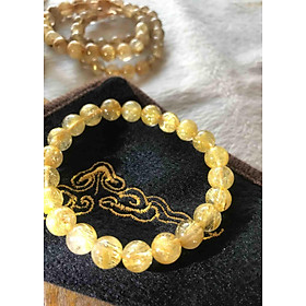 Chiếc Vòng Thạch Anh Vip Tóc Vàng Nhuyễn Đá Tự Nhiên 9ly Nữ Mệnh Kim Thổ Thuỷ