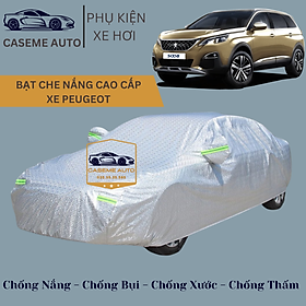 Bạt phủ xe ô tô tráng nhôm cao cấp các xe hãng PEUGEOT, 3 lớp chống nóng, chống thấm, chống bụi - Hàng Chính Hãng