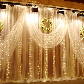 Bộ đèn rèm ánh sáng 10 sợi trang trí nội thất - bộ đèn rèm bóng nháy 8 chế độ