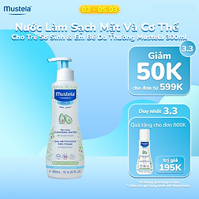 Nước Làm Sạch Mặt Và Cơ Thể Cho Trẻ Sơ Sinh & Em Bé Da Thường Mustela 300ml