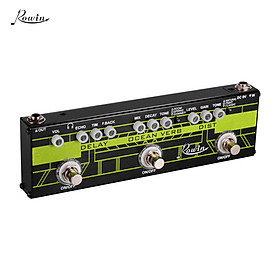 Rowin DAP-1 3-in-1 Guitar Multi Effects Pedal Delay + Ocean Verb + Distortion Aluminum Alloy Shell with True Bypass