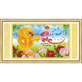 TRANH THÊU CHỮ THẬP ĐỒNG HỒ PHÚC 68x43CM TỰ THÊU