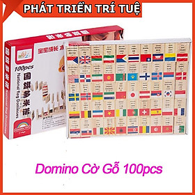 Bộ Domino Hình Cờ 100 Quốc Gia Bằng Gỗ Hàng Loại Đẹp Cho Bé