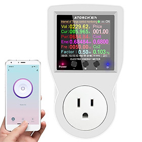 BT Version Intelligent Power Socket Electricity Power Monitor Multi-energy Alternating Current Meter 2.4 inch LCD Color Screen Computers Mobilephone APP Remote Controlling Device