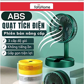 Quạt Tích Điện Gấp Gọn Super 3 Tốc Độ Gió, Quạt Mini Để Bàn Xoay 180 Độ, Có Thể Kéo Dài ,Cổng Sạc USB Tiện Dụng Giao Màu Ngẫu Nhiên - Hàng Nhập Khẩu