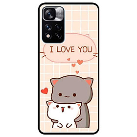 Ốp lưng dành cho Xiaomi Redmi Note 11 Pro 5G ( Bản Nội Địa ) - Hai Chú Mèo Ôm I Love U