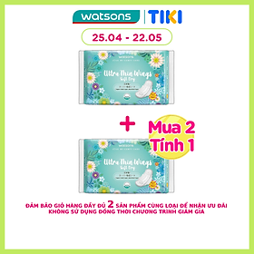 Băng Vệ Sinh Watsons Ultra Thin Wings Soft Dry 23.5cm Loại Siêu Mỏng Cánh Ngày 24 Miếng